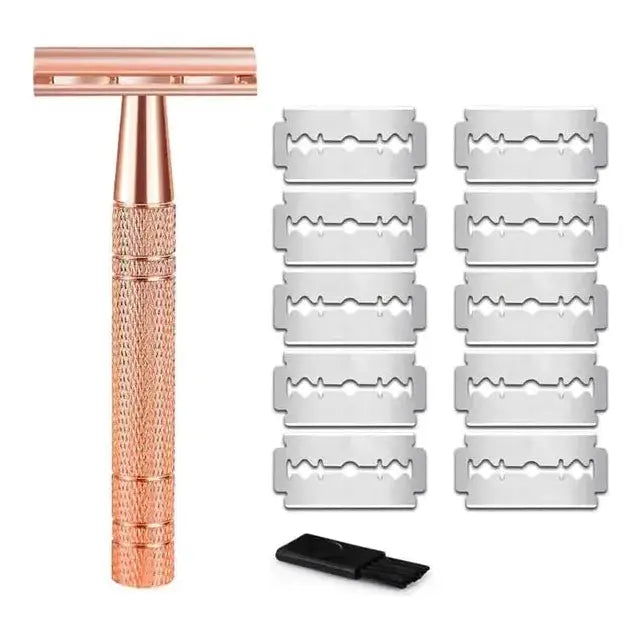 Rose Gold Double Edge Safety Razor - Glam Global UK