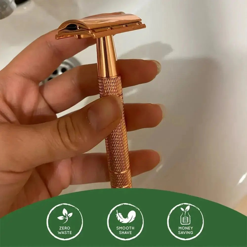 Rose Gold Double Edge Safety Razor - Glam Global UK