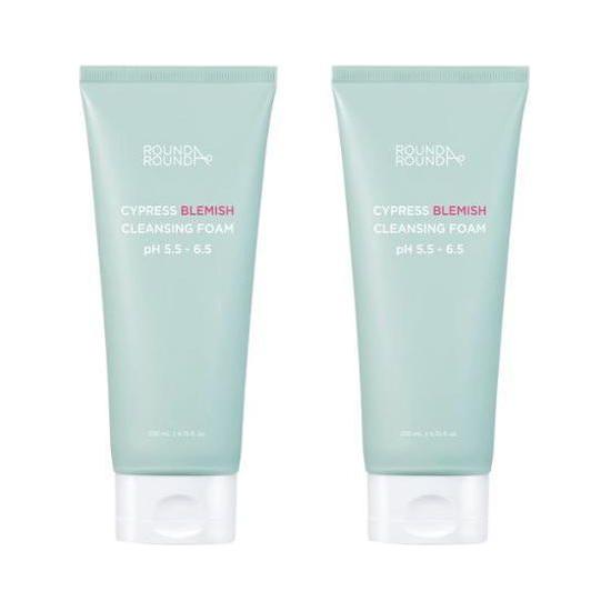 ROUND AROUND Cypress Blemish Cleansing Foam 200ml+200ml (Double SET) - Glam Global UKROUND AROUND