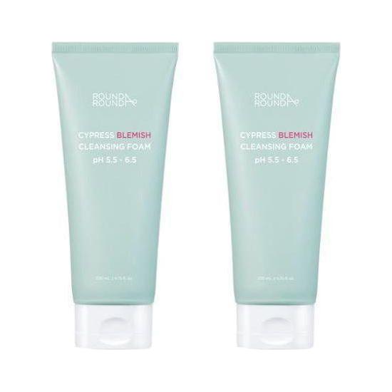 ROUND AROUND Cypress Blemish Cleansing Foam 200ml+200ml (Double SET) - Glam Global UKROUND AROUND