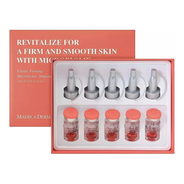 Madeca Derma Elastic Firming Microbiome Ampoule – 7ml x 5ea (Total 35ml) Firm, Smooth & Rejuvenate with Microbiome-Powered Skin Science
