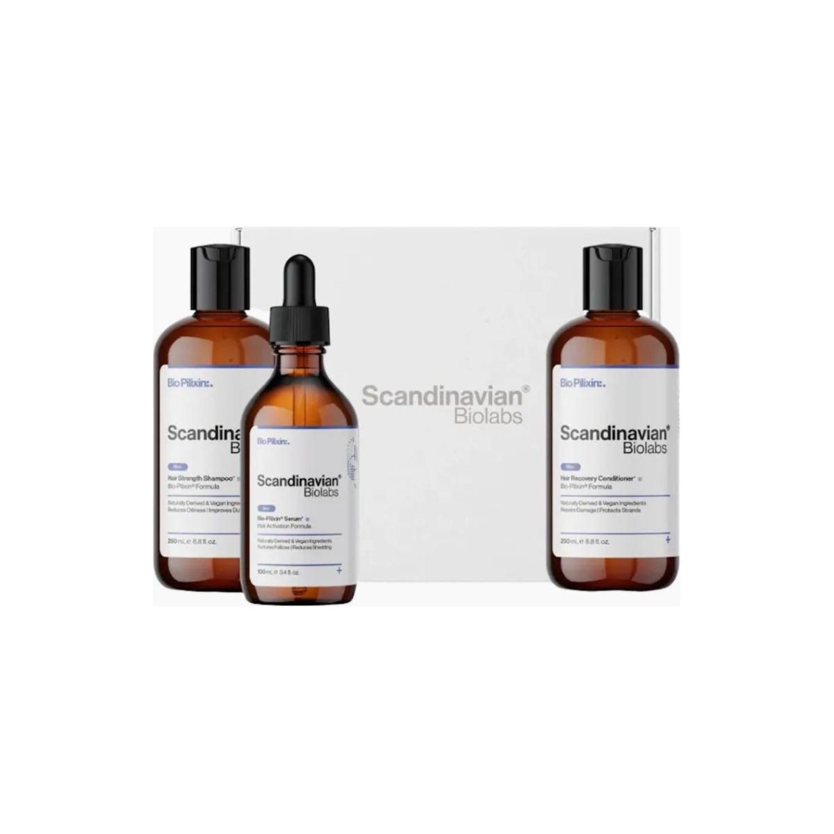 Scandinavian Biolabs Hair Routine Men's Gift Set 2 x 250 ml + 100 ml - Glam Global UK