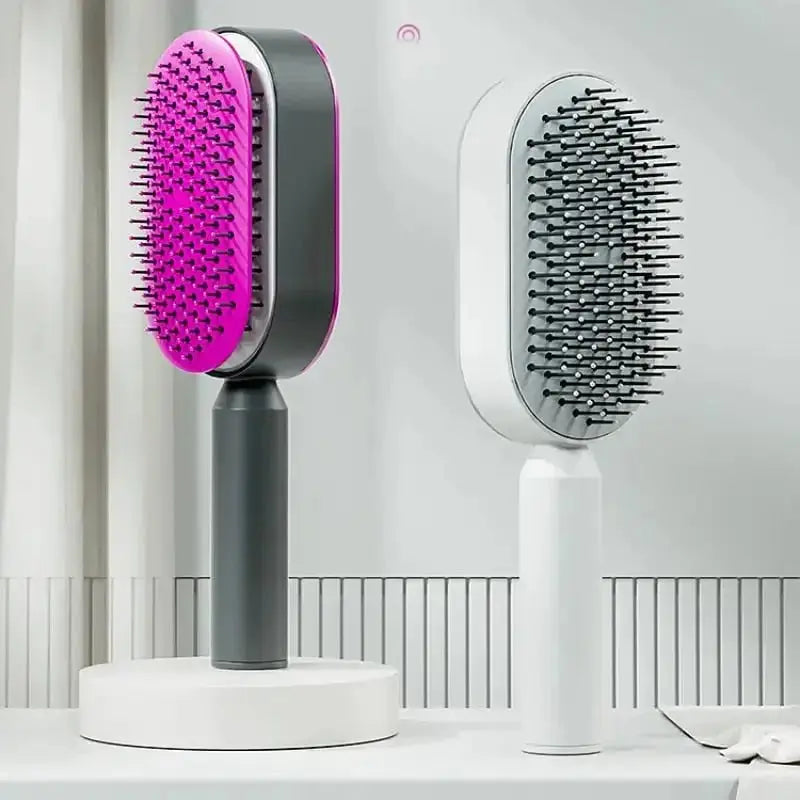 Self - Cleaning Anti - Static Hair Brush - Glam Global UK