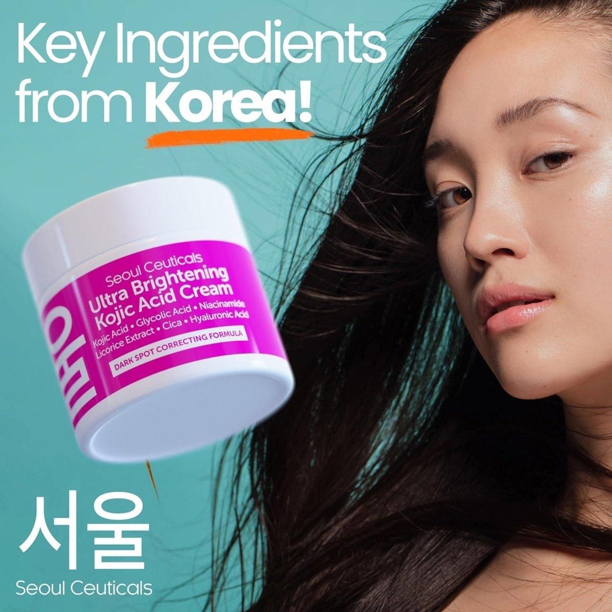 SeoulCeuticals Ultra Brightening Korean Kojic Acid Cream - 60ml (Large) - Glam Global UK