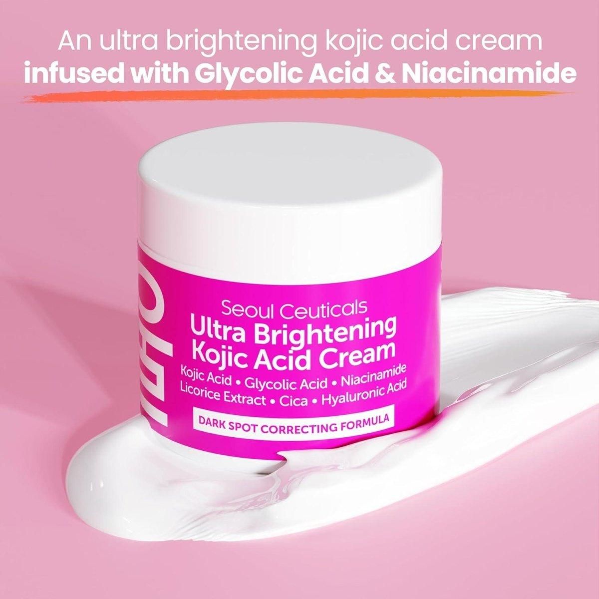 SeoulCeuticals Ultra Brightening Korean Kojic Acid Cream - 60ml (Large) - Glam Global UK