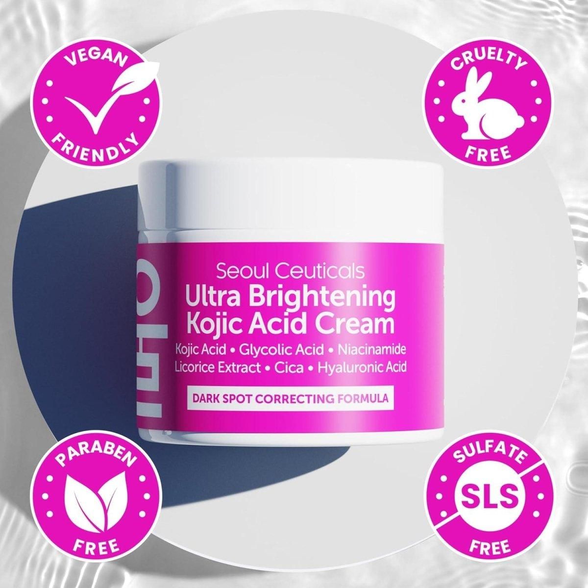 SeoulCeuticals Ultra Brightening Korean Kojic Acid Cream - 60ml (Large) - Glam Global UK