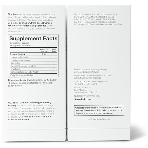 Serovital Renewal Complex Supplements - 120 Capsules - Glam Global UKSerovital