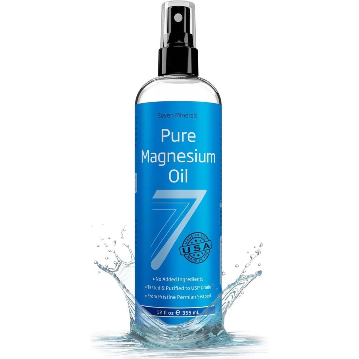 Seven Minerals Pure Magnesium Oil - Big 355ml (Lasts 9 Months) - Glam Global UK