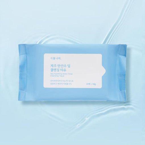 Shingmulnara Jeju Sparkling Water Quick & Deep Cleansing Tissue 20 Sheets 107g - Glam Global UK