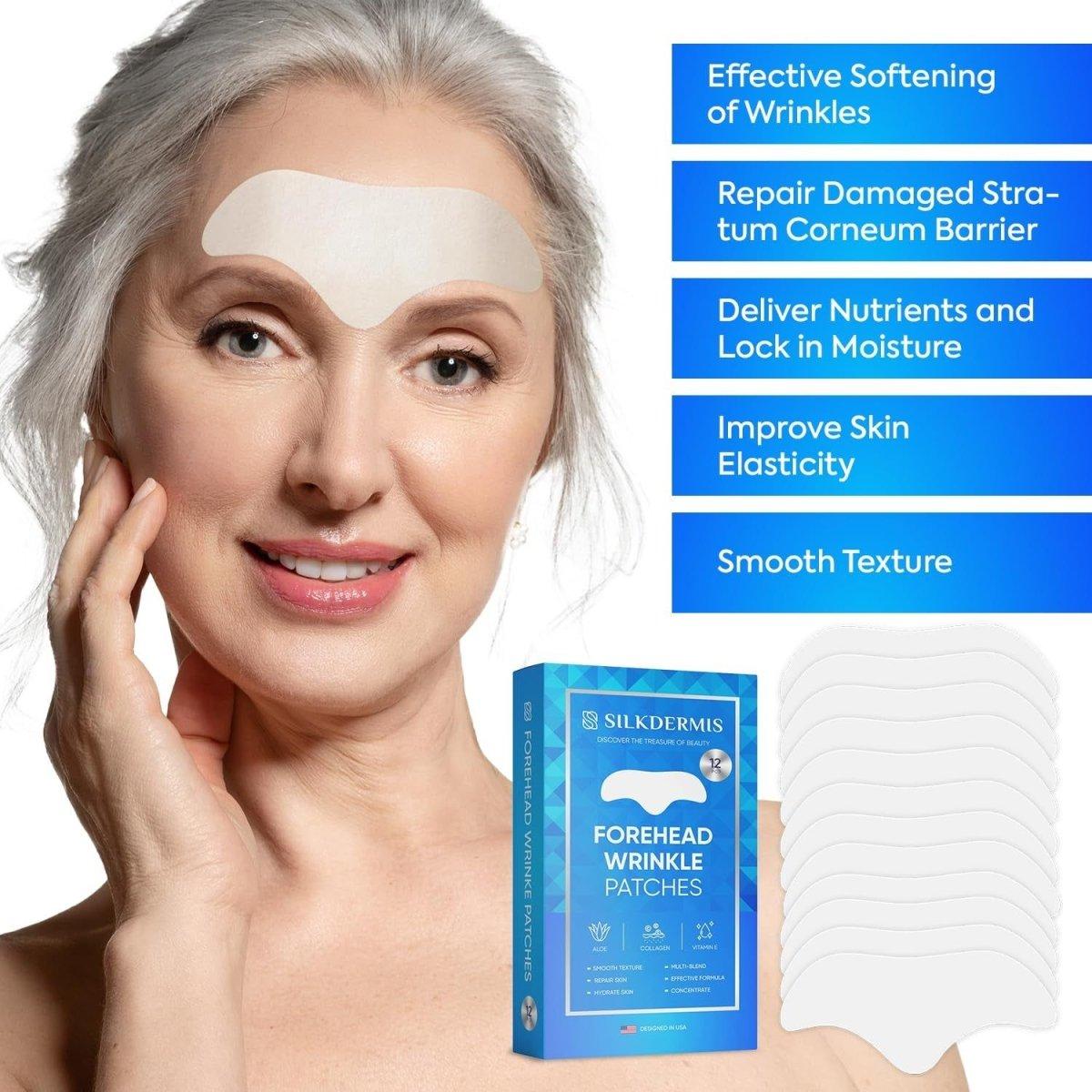 SILKDERMIS Forehead Wrinkle Patches - 12 pcs (Pack of 1) - Glam Global UK