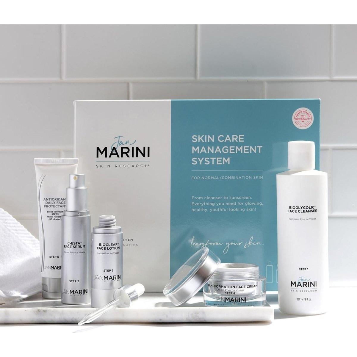 Jan Marini Skin Care Management System for Normal/Combination Skin with Marini Physical Protectant SPF 45 | Award - Winning 5 - Step Regimen - Glam Global UKJan Marini