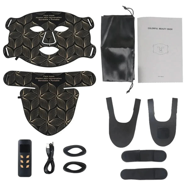 Foreverlilly Skin Rejuvenation LED Facial Mask – USB - Charged 7 - Color Photon Therapy for Radiant, Youthful Skin - Glam Global UKForeverlilly