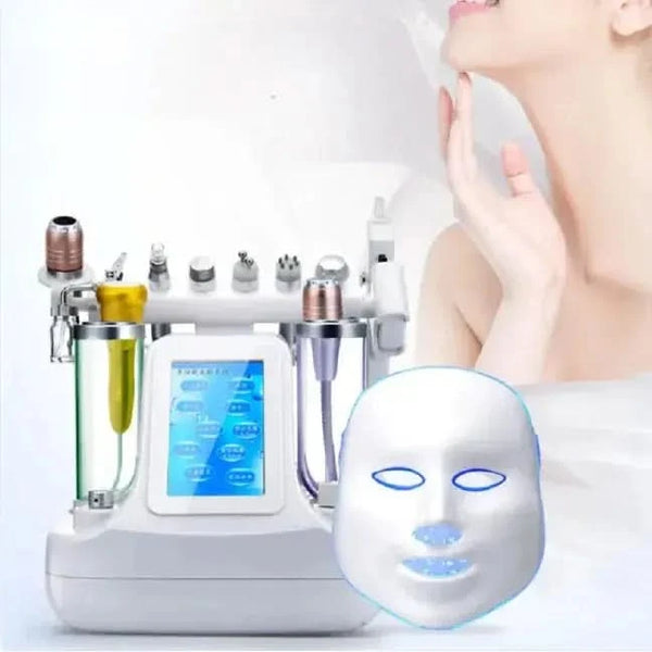 Skin Rejuvenation Mask Beauty Device Cleaner – 5 - in - 1 to 12 - in - 1 Ultrasonic &amp; Light Therapy for Glowing Skin - Glam Global UKGlam Global UK