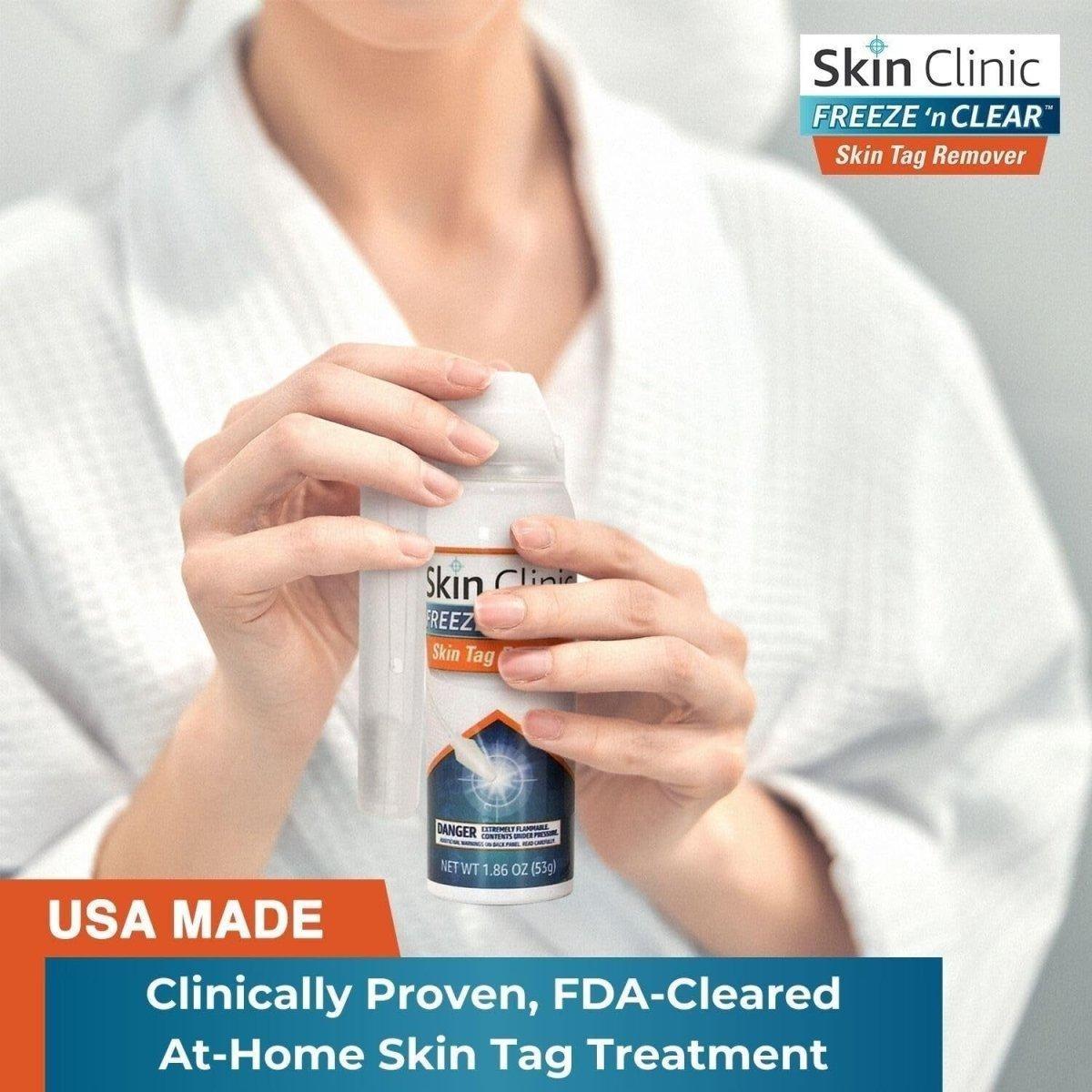 Skin Clinic FREEZE 'n CLEAR Skintag Remover 8 Applicators + Tweezers - Glam Global UKSkin Clinic