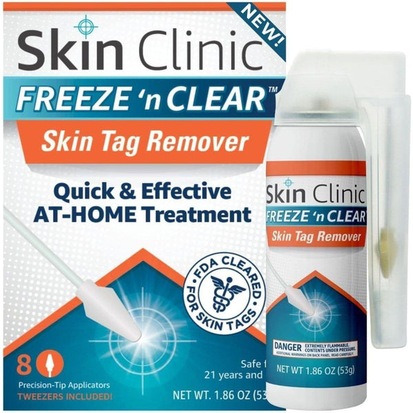 Skin Clinic FREEZE 'n CLEAR Skintag Remover 8 Applicators + Tweezers - Glam Global UKSkin Clinic