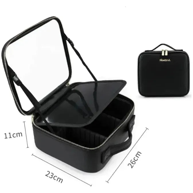 Smart LED Cosmetic Case with 4K Mirror and Adjustable Fill Light - Glam Global UK