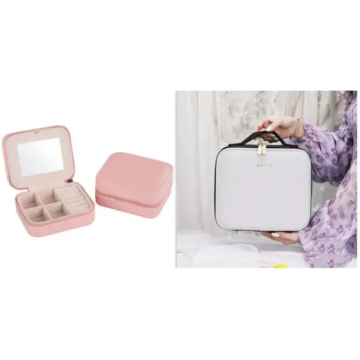 Smart LED Cosmetic Case with 4K Mirror and Adjustable Fill Light - Glam Global UK