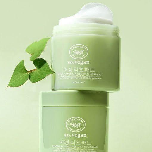 [so natural] So Vegan Heartleaf Vinegar Blemish Calming Pads 70pads 135g - Glam Global UKso natural