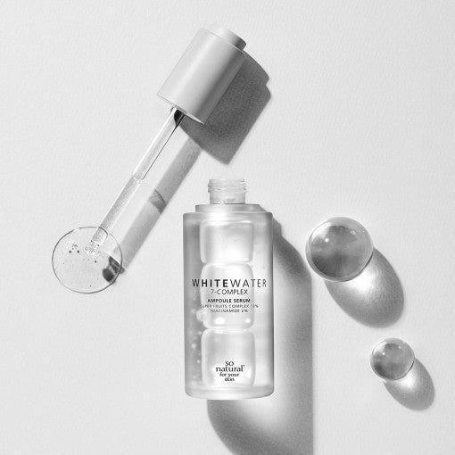 [So Natural] White Water Ampoule Serum - 50ml Concentrated Brightening Serum with White Truffle & Asparagus - Glam Global UKso natural