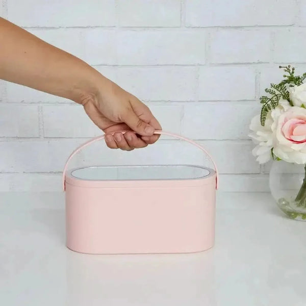Storage Organizer with LED Mirror: Portable Makeup Storage & Illuminated Mirror - Glam Global UKGlam Global UK