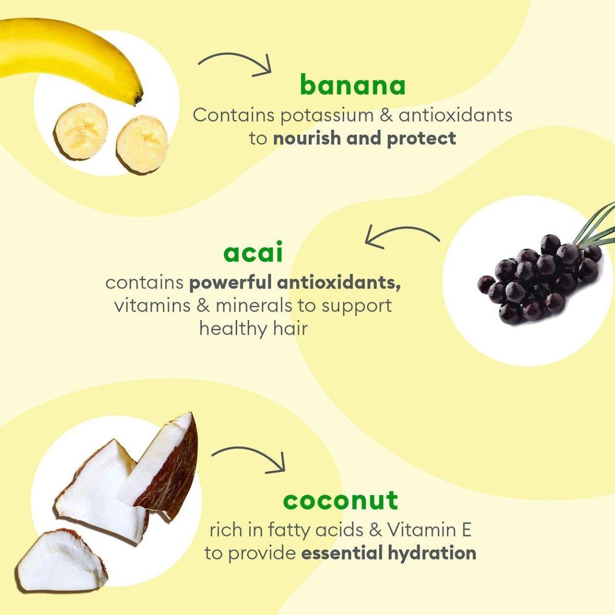 Superfoods Banana and Coconut Nourishing Shampoo and Conditioner - Glam Global UK