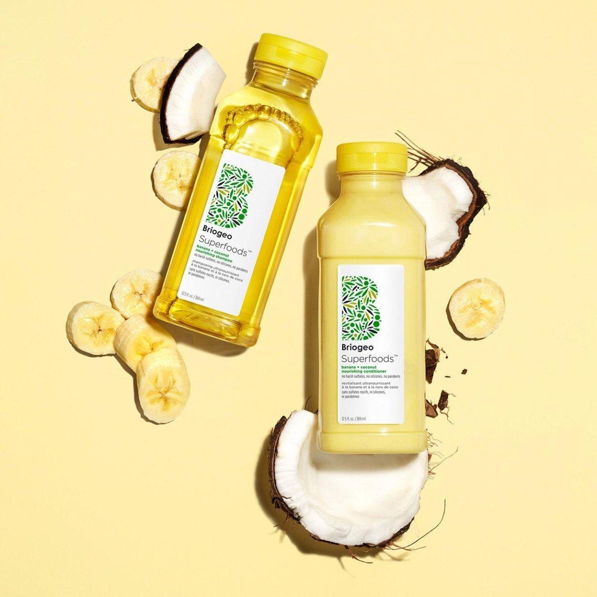 Briogeo Superfoods Banana + Coconut Nourishing Shampoo & Conditioner Duo | Tropical Hydration for Dry Hair - Glam Global UKBriogeo