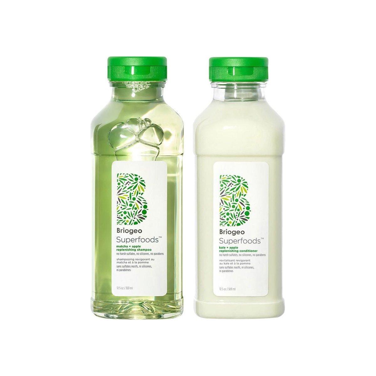 Superfoods Kale, Apple, Matcha and Apple Replenishing Shampoo and Conditioner Duo - Glam Global UK