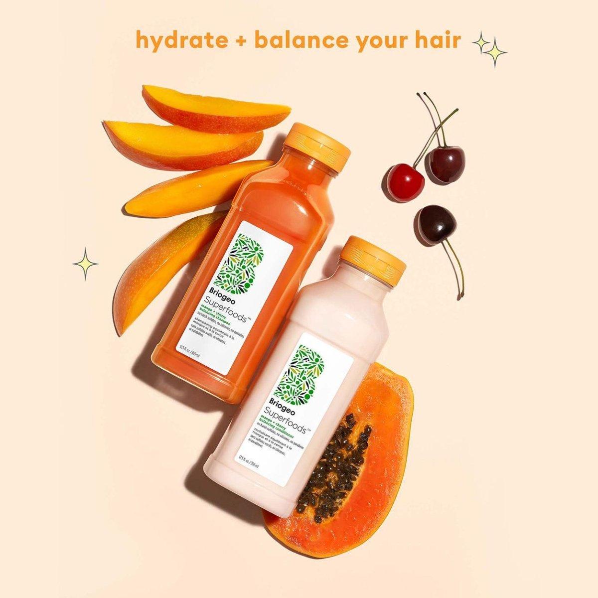 Superfoods Mango and Cherry Balancing Shampoo and Conditioner - Glam Global UK