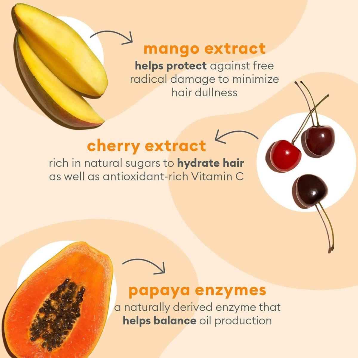 Superfoods Mango and Cherry Balancing Shampoo and Conditioner - Glam Global UK