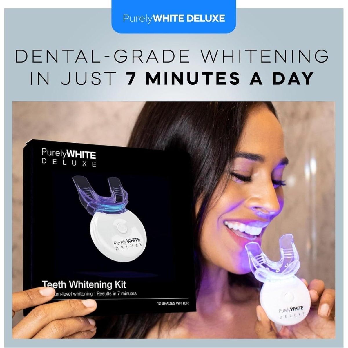 Teeth Whitening Kit, Complete LED Teeth Whitening, 15+ Treatments, (3) 3Ml Whitening Gel Syringes, Whiter Smile in 7 Minutes - Glam Global UK