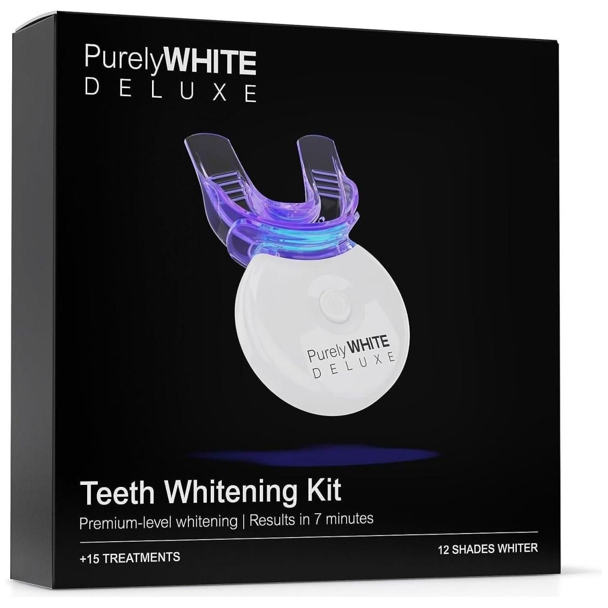 Teeth Whitening Kit, Complete LED Teeth Whitening, 15+ Treatments, (3) 3Ml Whitening Gel Syringes, Whiter Smile in 7 Minutes - Glam Global UK