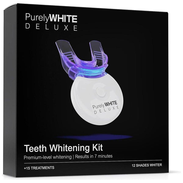 Purely White Teeth Whitening Kit, Complete LED Teeth Whitening, 15+ Treatments - Glam Global UKPurely White