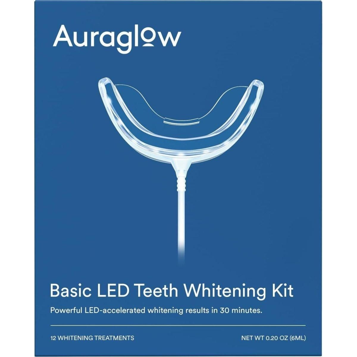 Teeth Whitening Kit, Wired LED Accelerator Light, 35% Carbamide Peroxide Teeth Whitening Gel, 12 Whitening Treatments, (2) 3Ml Whitening Gel Syringes, Whiten Teeth Faster - Glam Global UK