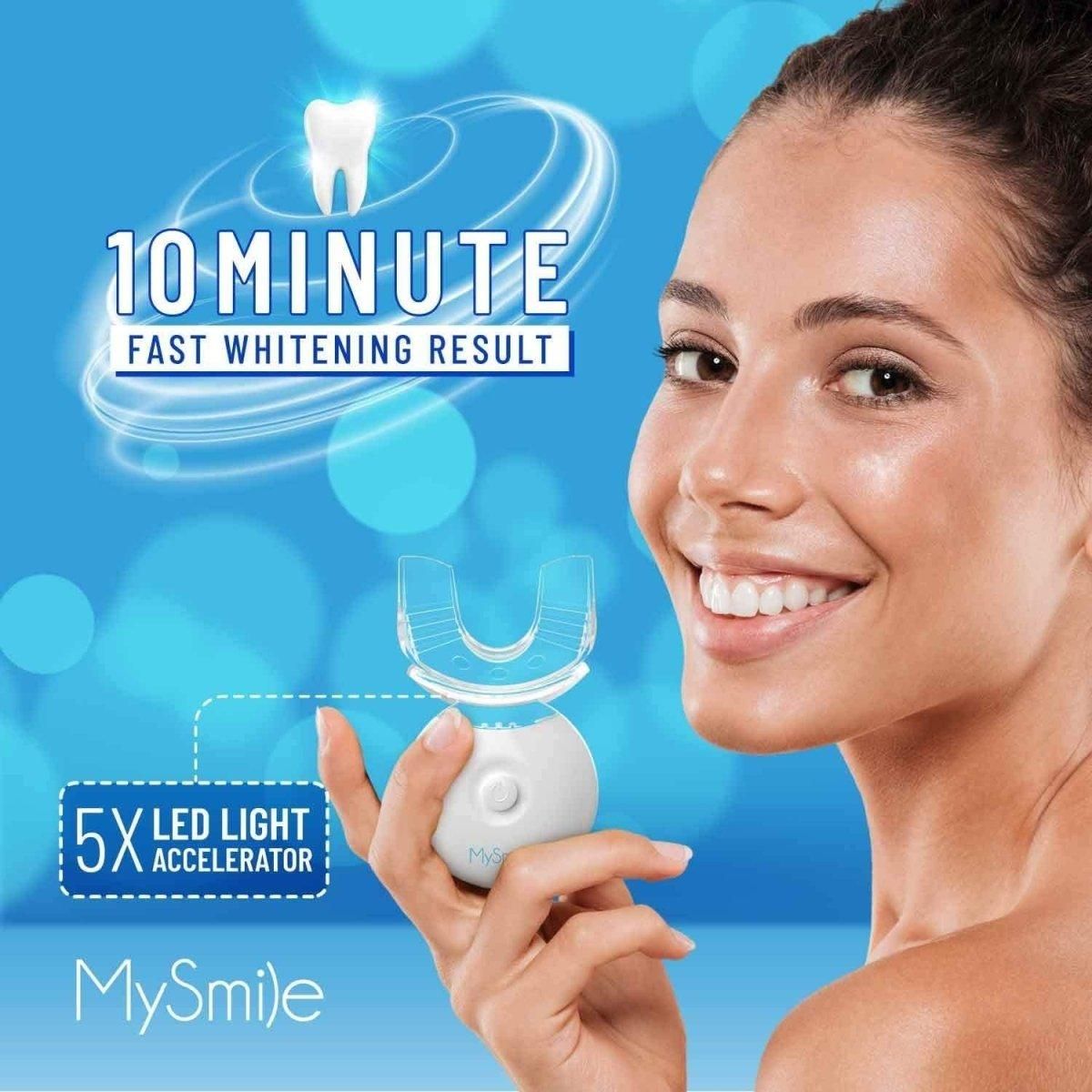 Teeth Whitening Kit with LED Light, 10 Min Non - Sensitive Fast Teeth Whitener with 3 Carbamide Peroxide Teeth Whitening Gel, Helps to Remove Stains from Coffee, Smoking, Wines, Soda, Food - Glam Global UK