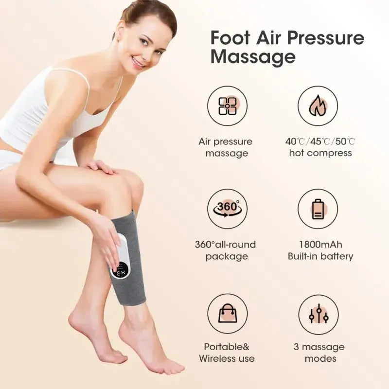 Three - Gear Automatic Air Pressure Leg Massager with Kneading & Hot Compress - Glam Global UK