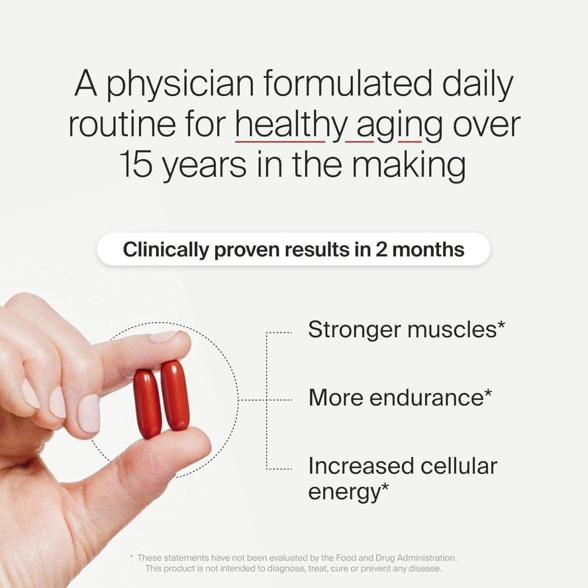 Timeline Mitopure Urolithin A - Clinically Proven Supplement for Healthy Aging & Cellular Renewal | Boost Muscle Strength & Endurance | 60 Softgels - Glam Global UK