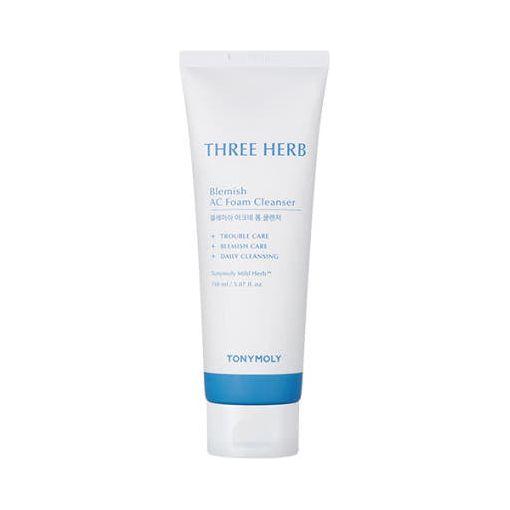 TONYMOLY THREE HERB Blemish AC Foam Cleanser 150ml - Glam Global UK