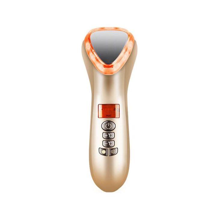 Ultrasonic Cryotherapy LED Hot Cold Hammer Facial Lifting Vibration Massager - Glam Global UK