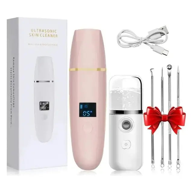 Ultrasonic Skin Scrubber: Professional Facial Cleansing Device - Glam Global UK