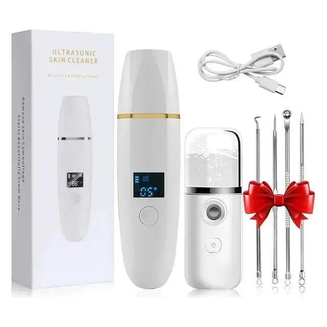 Ultrasonic Skin Scrubber: Professional Facial Cleansing Device - Glam Global UK