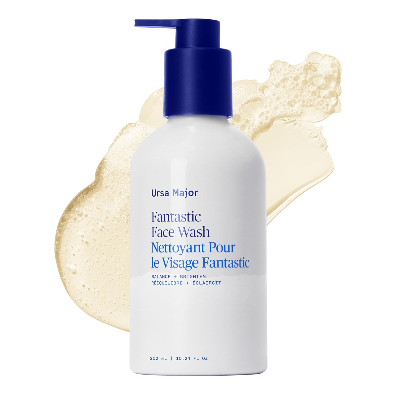 Ursa Major Fantastic Face Wash – 302ml | Natural Foaming Gel Cleanser with AHA Exfoliation for Clear, Balanced Skin