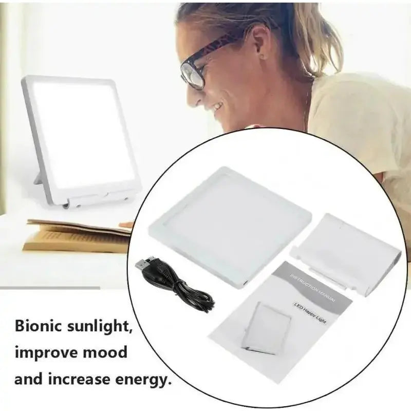 USB SAD Therapy Lamp | Adjustable Brightness for Mood & Energy Boost | Portable Light Therapy - Glam Global UK