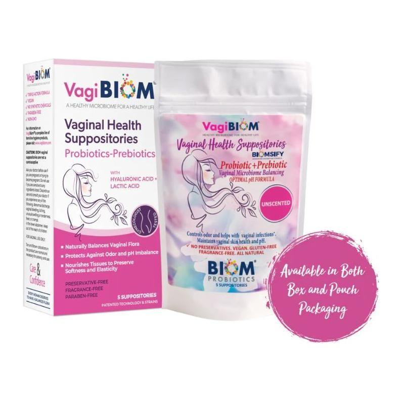 Vagibiom Lactobacillus Vaginal Suppository - 5 Count - Glam Global UK