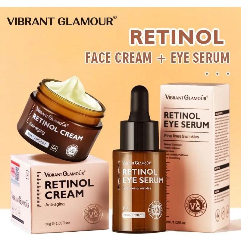 VIBRANT GLAMOUR Retinol Face Cream & Eye Serum Set - Glam Global UK