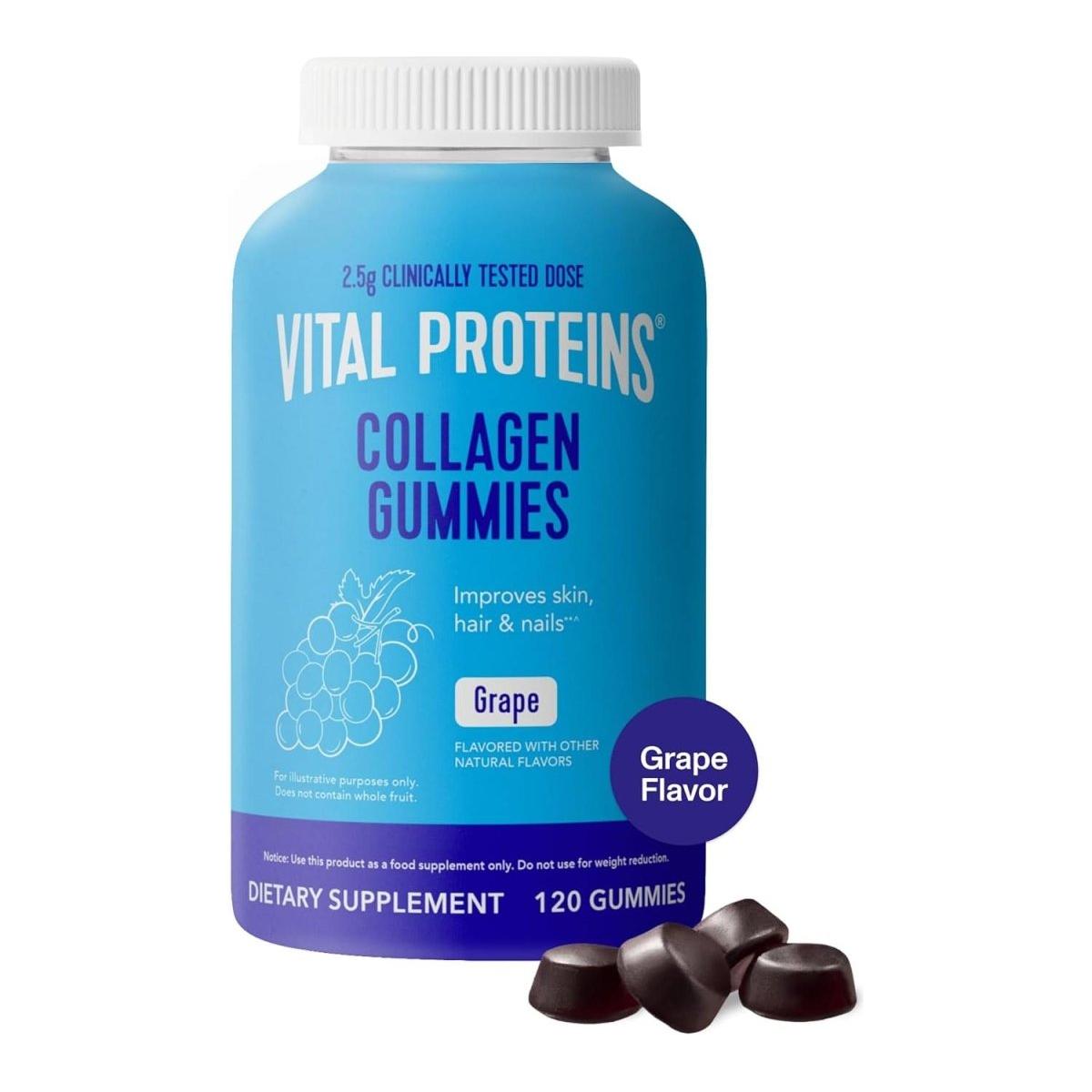 Vital Proteins Collagen Gummies - 120 Ct, 30 - Day Supply, Grape Flavor - Glam Global UK