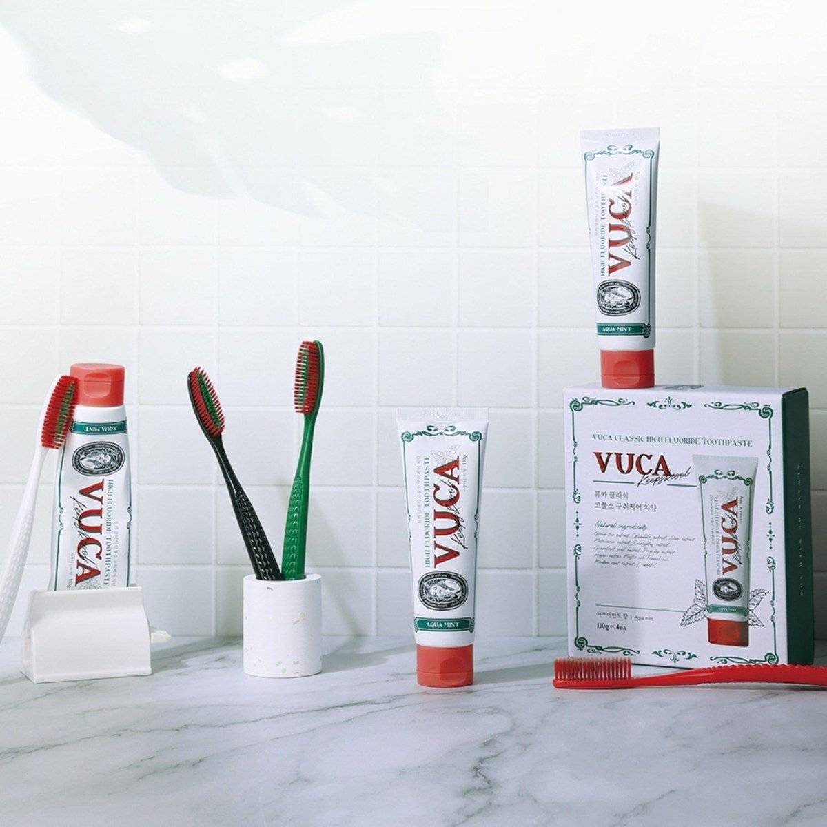 VUCA Classic High Fluoride Toothpaste 110g X 4ea #Aquamint - Glam Global UK