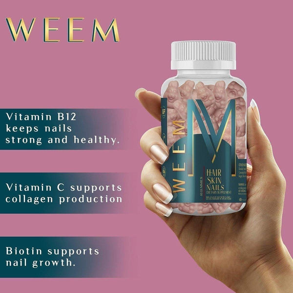 WEEM Hair Skin and Nails Gummies - 60 Count - Glam Global UKWEEM