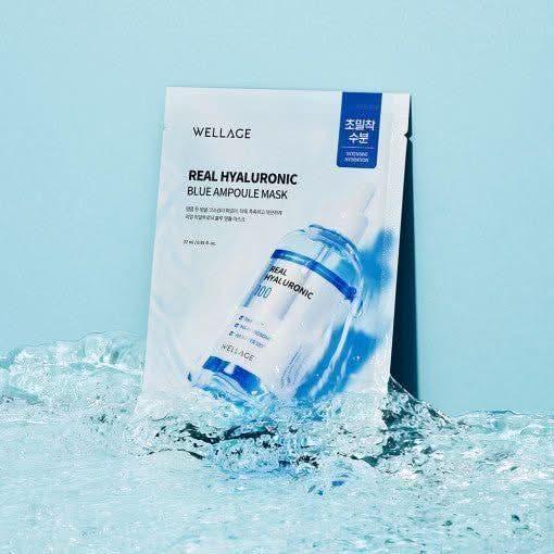 WELLAGE Real Hyaluronic Blue Ampoule Mask Sheet 27ml X 10P - Glam Global UKWELLAGE