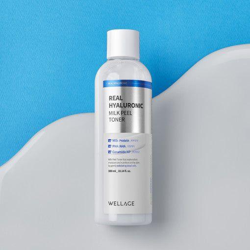 WELLAGE Real Hyaluronic Milk Peel Toner 300ml - Glam Global UK