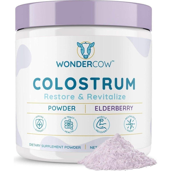 Wonder Cow Colostrum Supplement Powder for Gut Healt - Elderberry 60 Servings - Glam Global UKWonder Cow